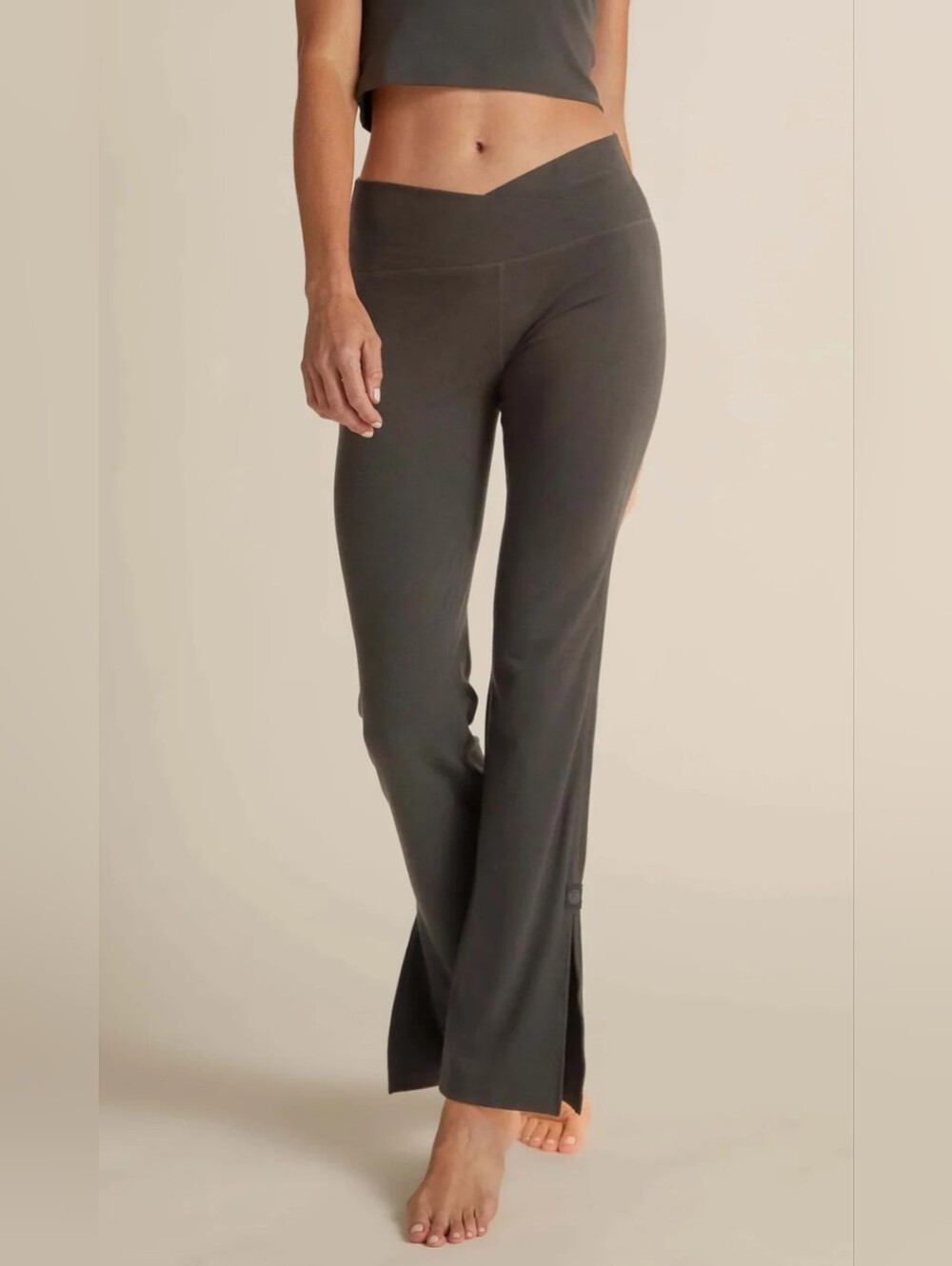 NWT Faceplant Dreams Bamboo Soft Grey Soft Flared Leggings Size Large